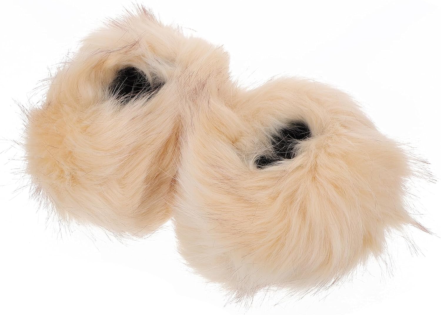 Abaodam Fluffy Faux Fur Wrist Arm Warmers Women Winter Warm Furry Wristbands Beige Soft Wrist Warmers for Cold Weather Accessories