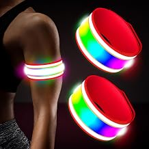 LED Armband Rechargeable for Running2 Pack,Light Up Arm Bands for Night Walking,Running Lights for Runners,High Visibility Reflective Running Gearr for Night Safety Light Up Wristbands