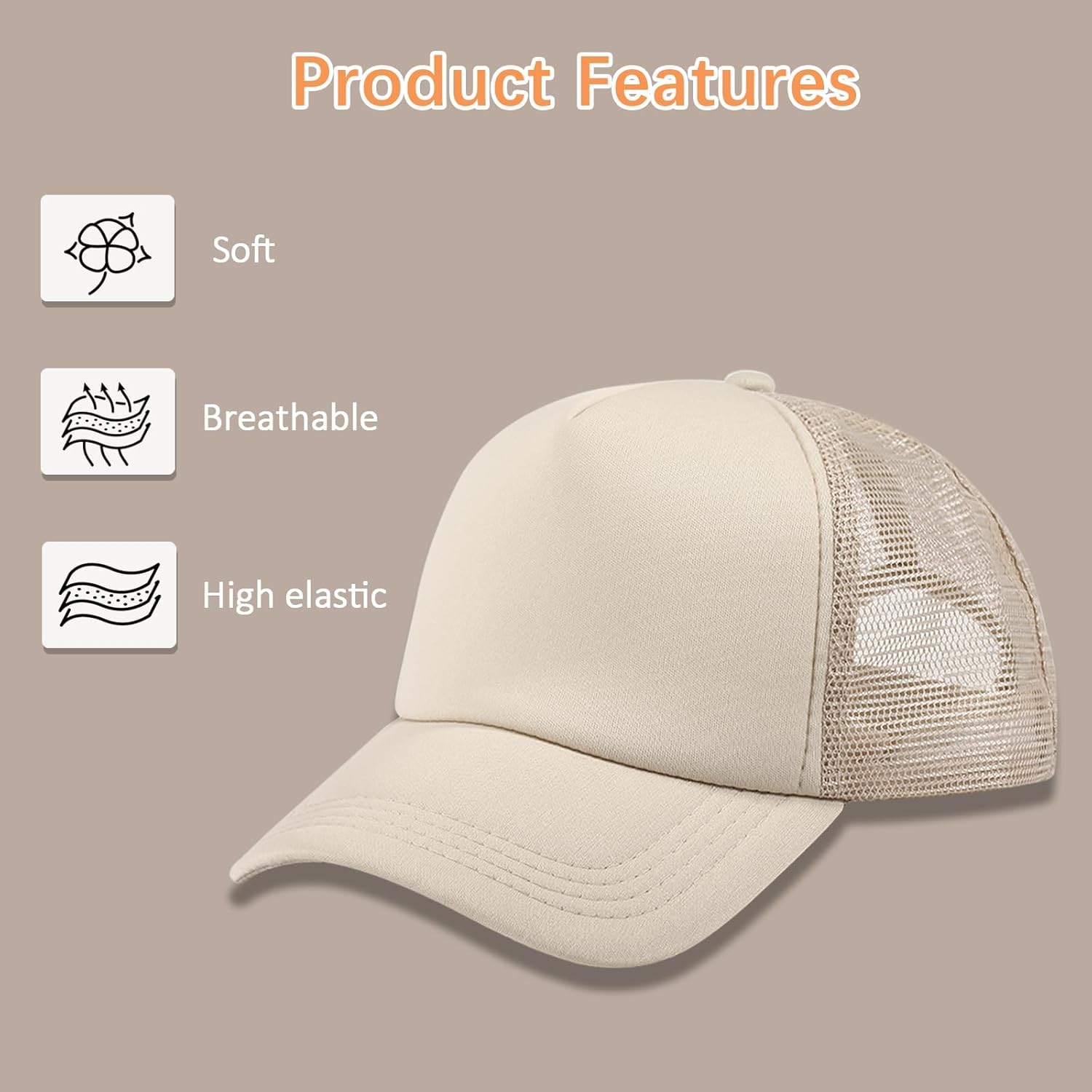 OKBA 10 Pack Sublimation Blank Baseball Cap Adjustable Hat Polyester Mesh Trucker Hats for Men and Women - Image 4