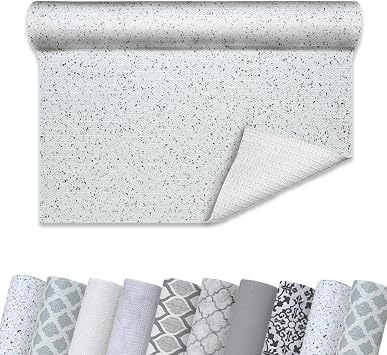 Con-Tact Brand Grip Prints Non-Adhesive Non-Slip Counter Top, Drawer/Shelf Liner, 12" x 20', Granite Black and White