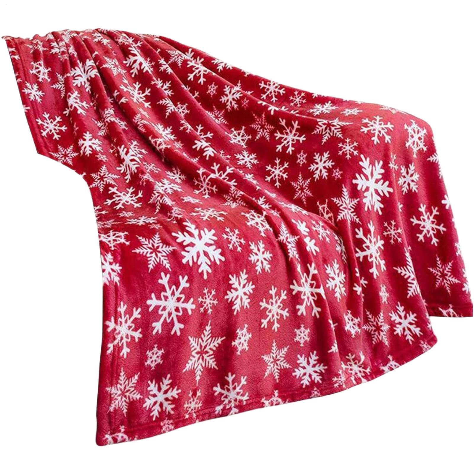 Christmas Blanket, Warm Flannel Snowflakes Home Decoration - Winter Flannel Blanket Christmas Decoration | For Mother, Wife, Couch, Bed, Living Room, Bedroom, Car, Bedroom