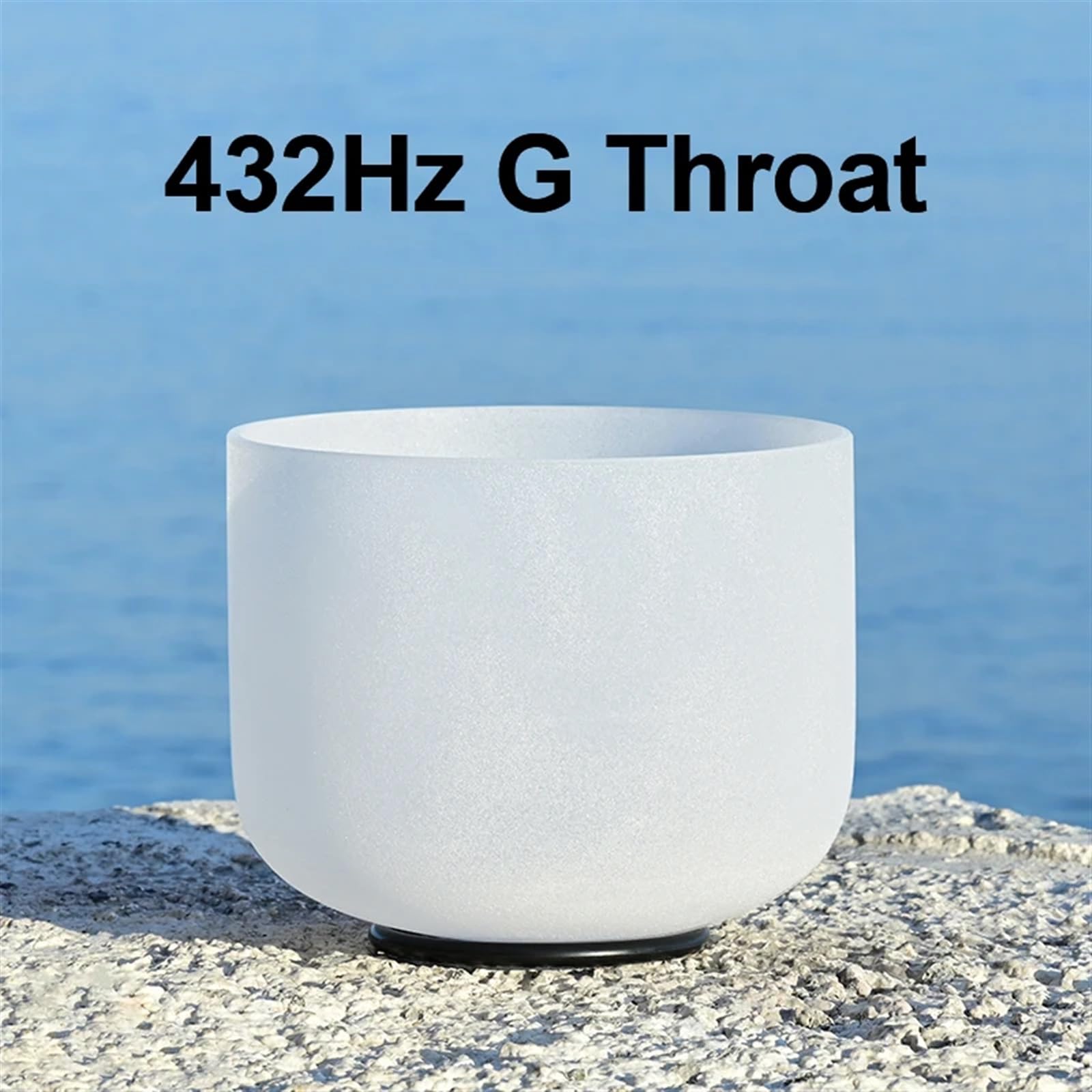 Cuenco Tibetano De Cristal Cuenco Cantor de cristal cuarzo esmerilado blanco, 8 pulgadas, 440/432HZ, for curación sonido, meditación, Yoga, con mazo gratis(432Hz Note G)