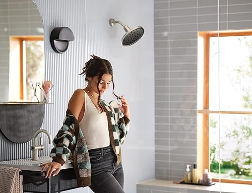 Miniatura 6 de Moen Verso 220R3EPBN - Cabezal de pulverización de níquel cepillado ajustable de 9 pulgadas de diámetro, 1.75 gpm