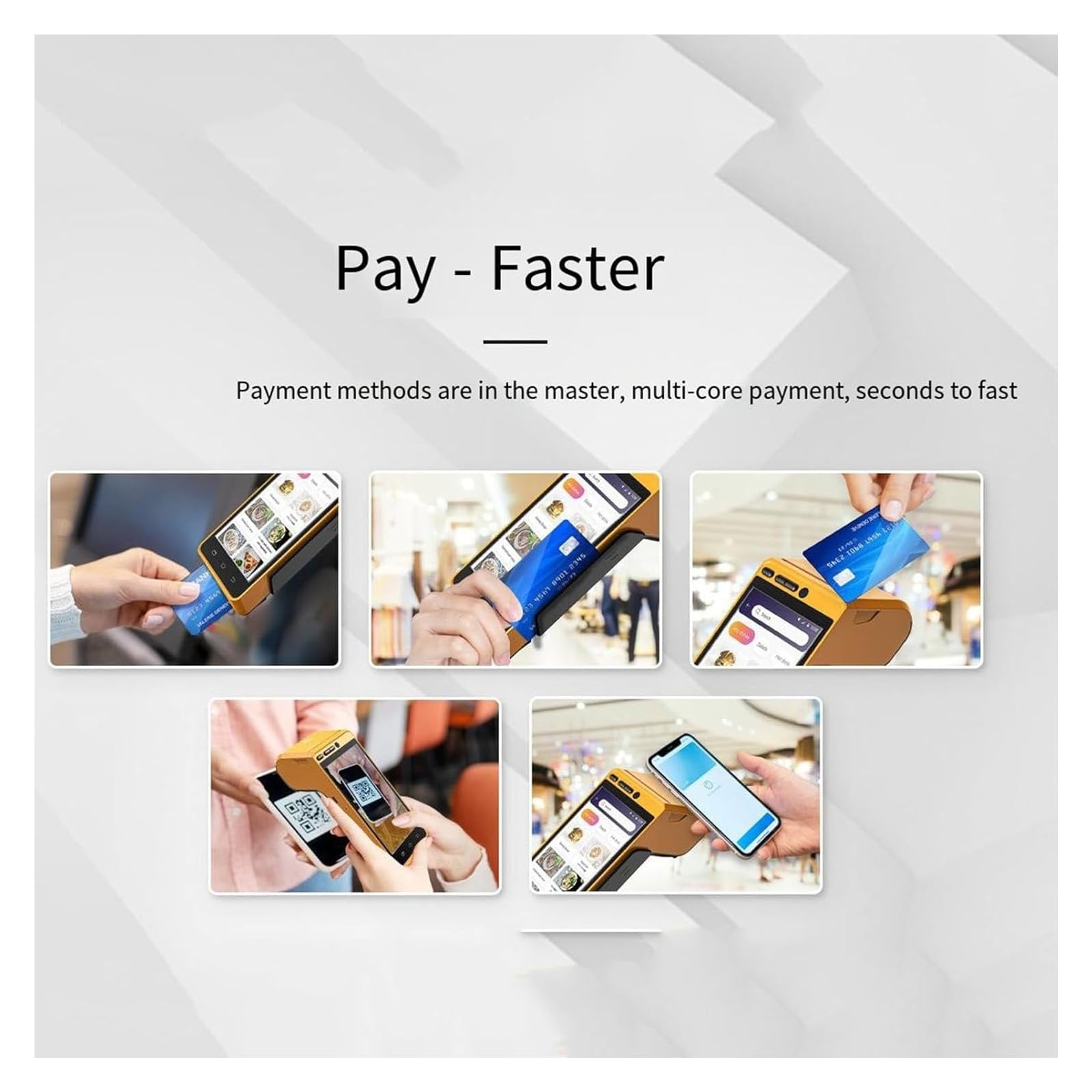 Terminale portatile di pagamento intelligente Mobile, Bluetooth Printing Cash Register All in One Touch Smart Pos Machine, portatile