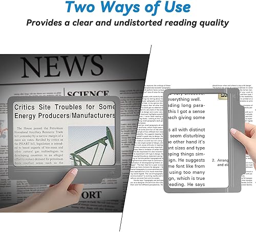 Miniatura 5 de Lupa 4X para lectura lupa grande y ligera con 36 luces LED de atenuación ultra brillantes que proporcionan un área de visualización de página