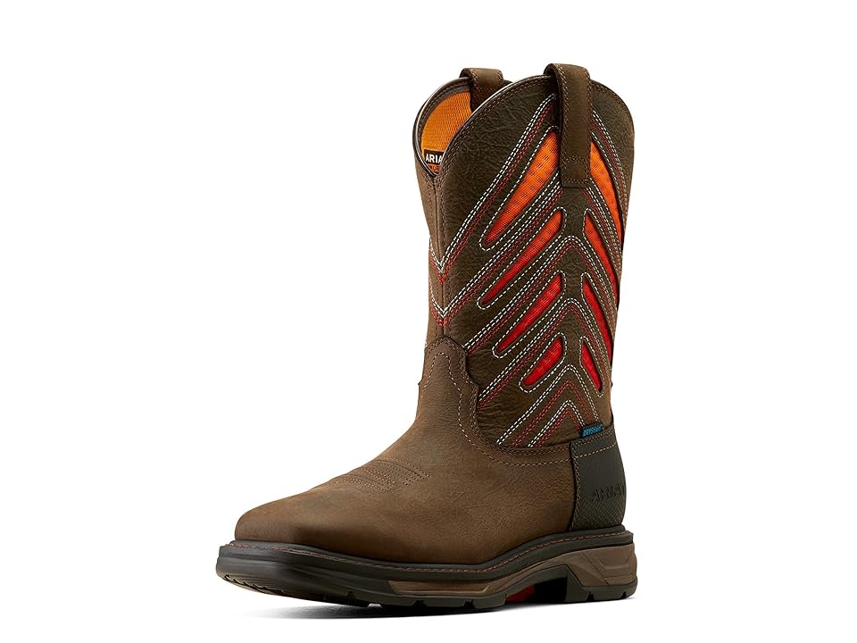 Ariat WorkHog XT VentTEK Waterproof Work Boot (Iron Coffee/Sunset) Men's Shoes INTERNATIONAL SHIPPING