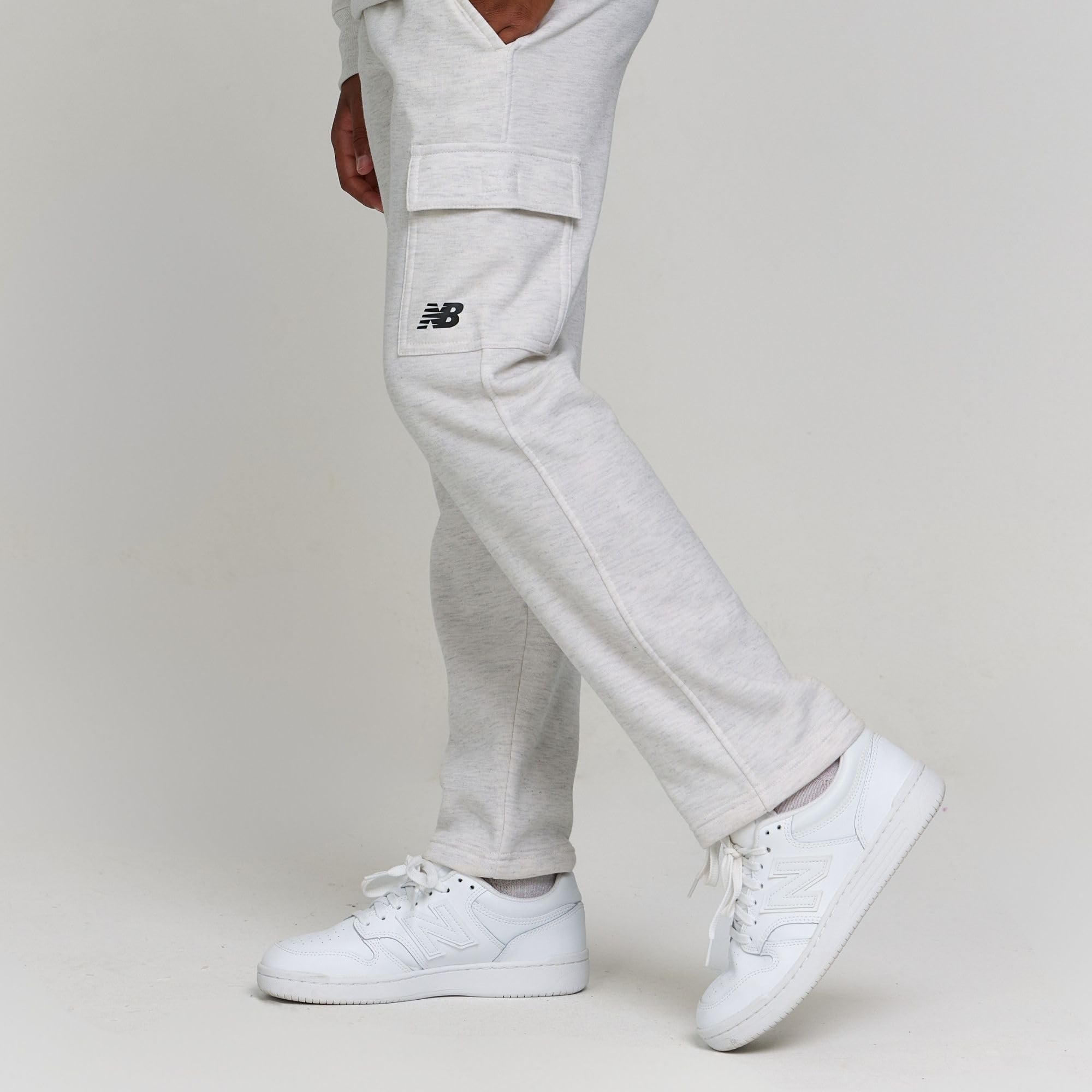 New Balance Set da 2 pezzi per ragazzi e bambini, in morbido pile, con felpa e pantaloni cargo (2T-12)