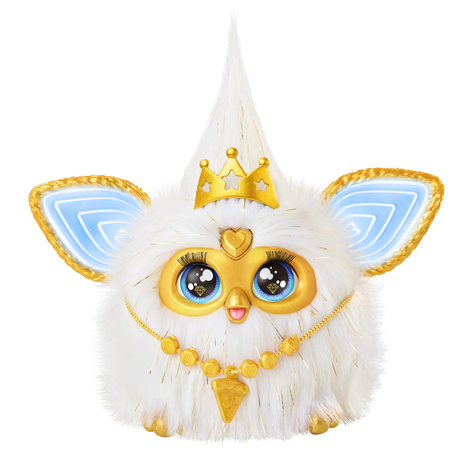 Hasbro Furby Gold Glam interaktives Plüschspielzeug mit Sprachsteuerung, über 600 Reaktionen, Licht- und Soundeffekten, Tanzfunktion, verbindet Sich mit Anderen Furbys, Spielzeug für Kinder ab 6