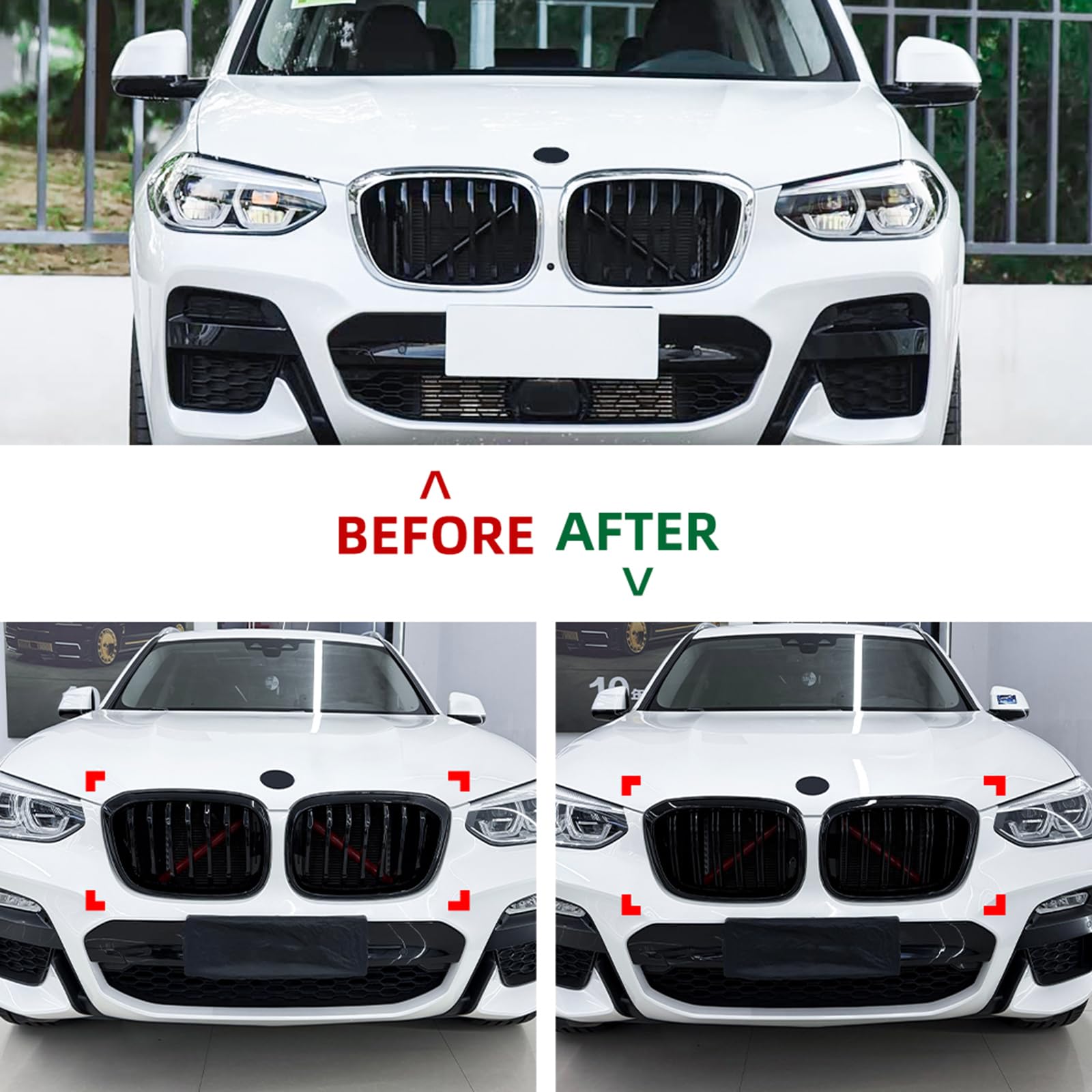 Amazon | フロントバンパーグリル 2018-2021 BMW X3 G01 2019-2021 BMW