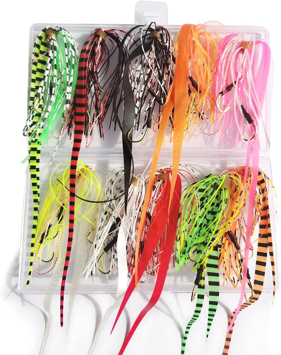 Ldt タイラバ ネクタイ 10色セット 鯛ラバ 遊動式 スカート ダブルフック ルアー 交換用 釣り 釣具 釣り