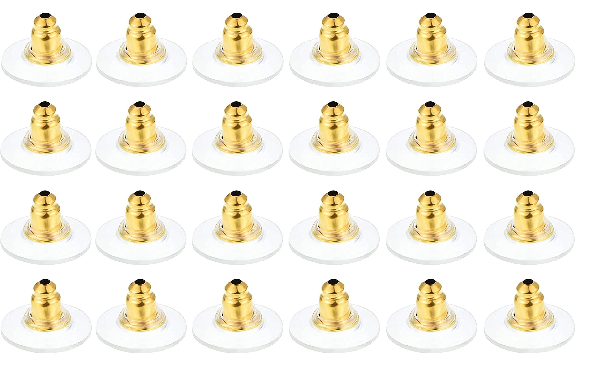 MYYNTI 50 Pcs Golden Bullet Clutch Earring Backs with Silicone Pad Earring Backings Studs, Studs with Pad Rubber Earring Stoppers, Flat Earring Backs (Gold) (Golden) (B0CT2MVFBQ) Amazon Price History, Amazon Price Tracker