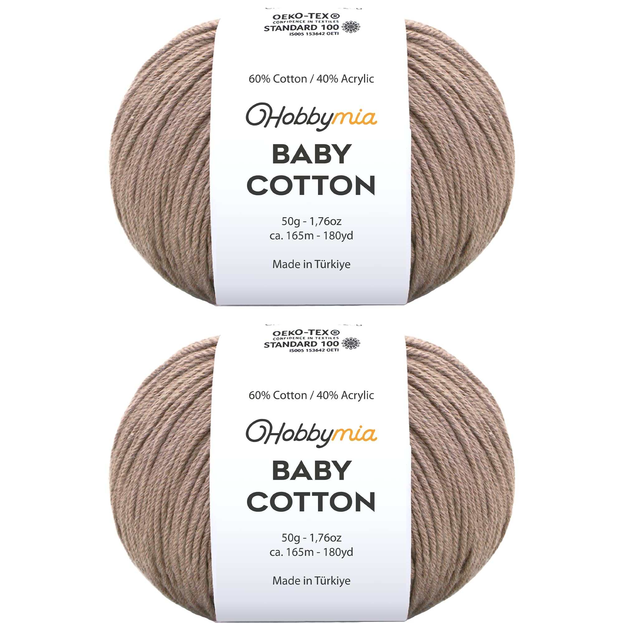 Baby Cotton Blend Yarn – Soft Sport Weight Yarn for Crochet & Amigurumi - 50g/180yds - 60% Cotton 40% Acrylic - Ideal for Baby & Knitting Proj.(Neon Green, 1 Ball) — view 63