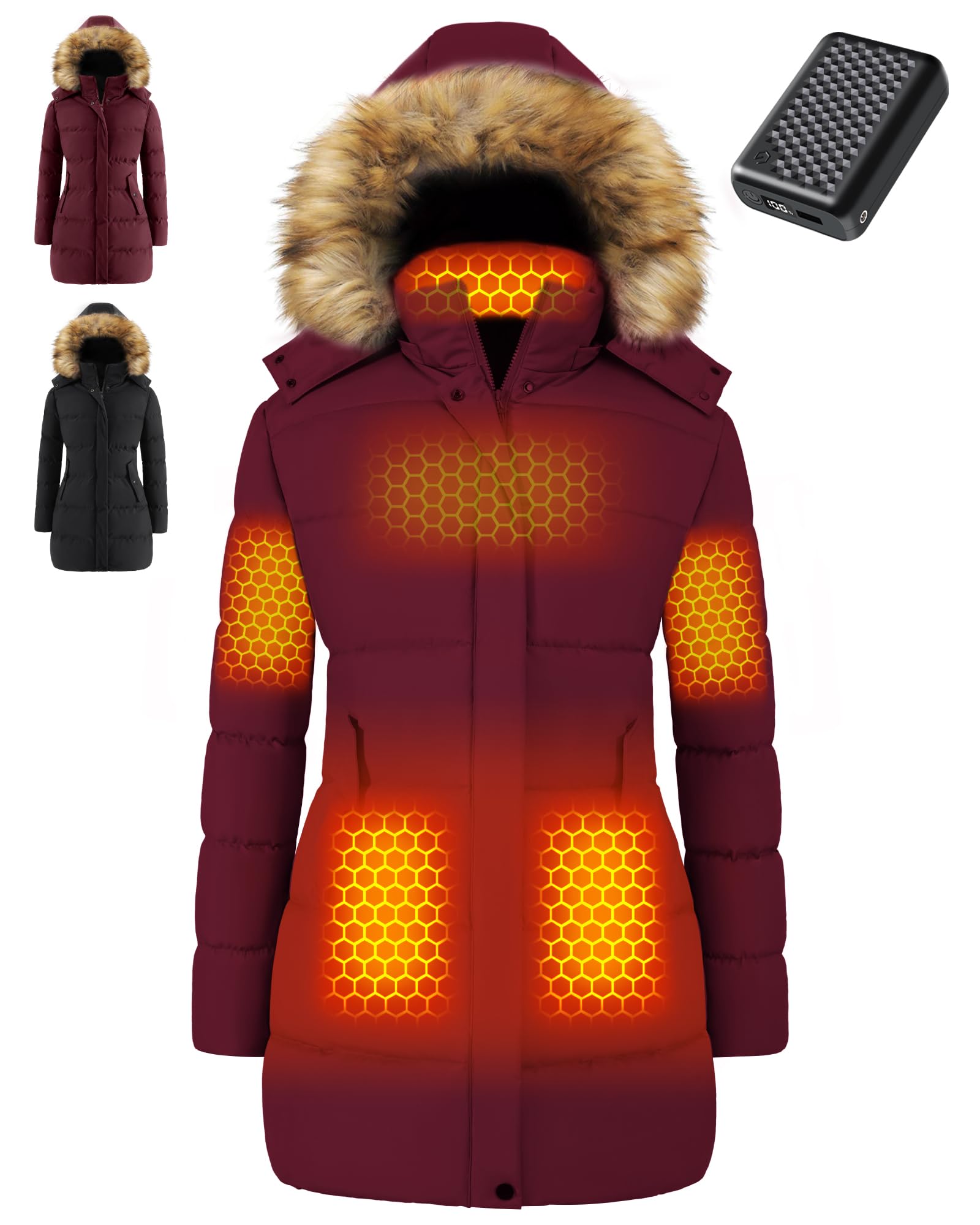Graphene Women Heated Jacket 12V Fast Charge 18400mAh Large Capacity
