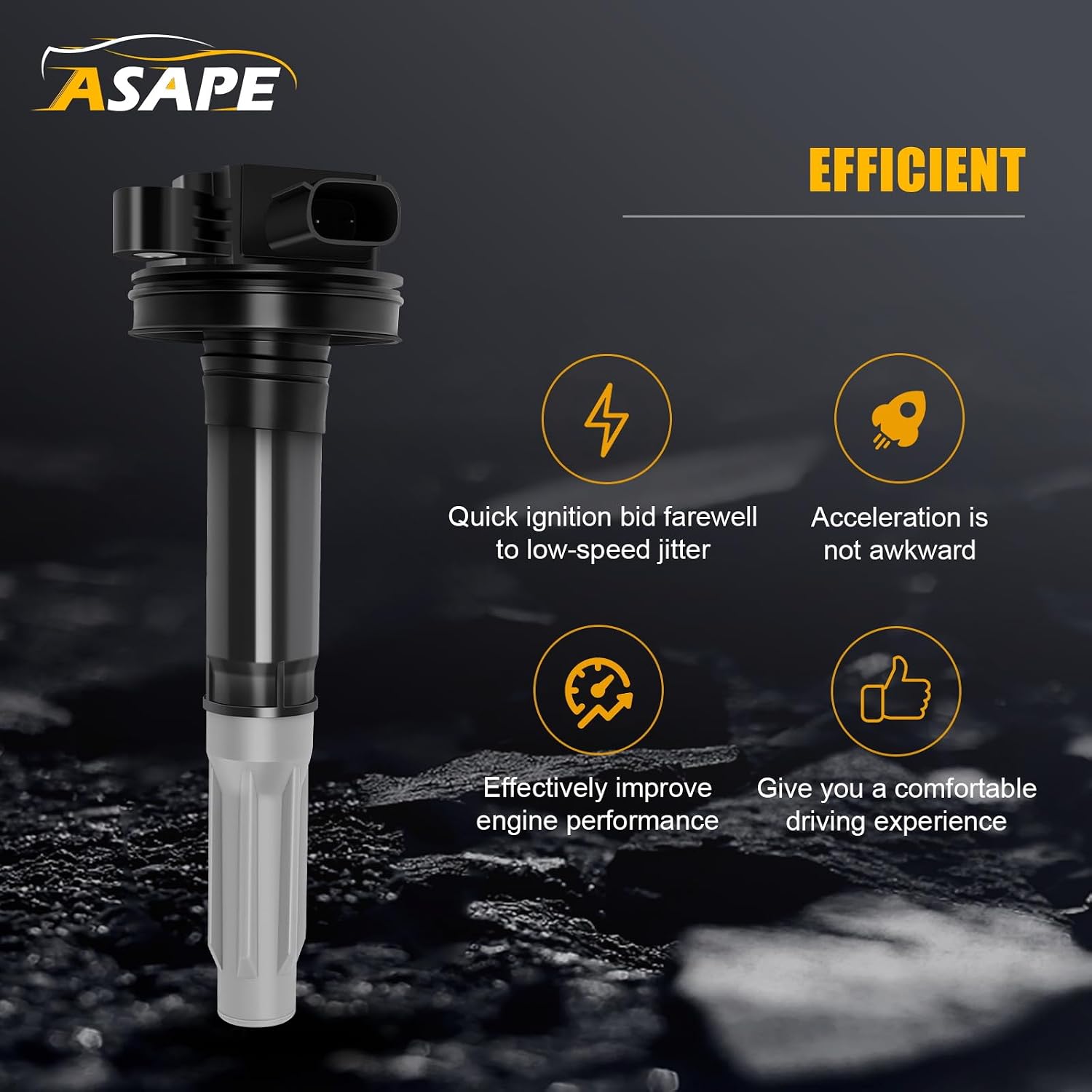 ASAPE Set of 8 Ignition Coil Pack with 8*Spark Plug Fit for 2011 2012 2013 2014 2015 2016 for Ford for F-150 5.0L 2011 2012 2013 2014 2015 2016 for Ford Mustang 5.0L, Replace UF622 DG542