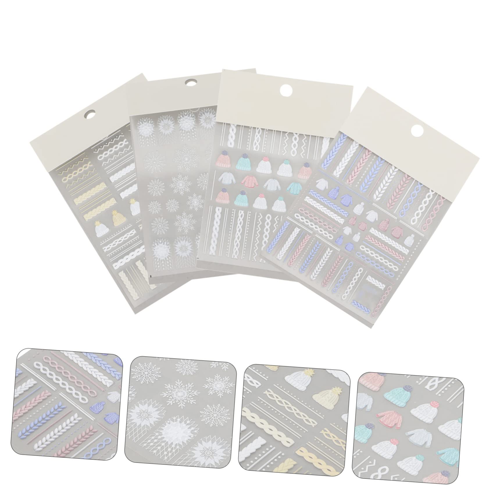 12 Set Di Adesivi Per Unghie A Forma Di Fiocco Di Neve Per Ragazze A Tema Natalizio Decalcomanie Decorative Per Manicure