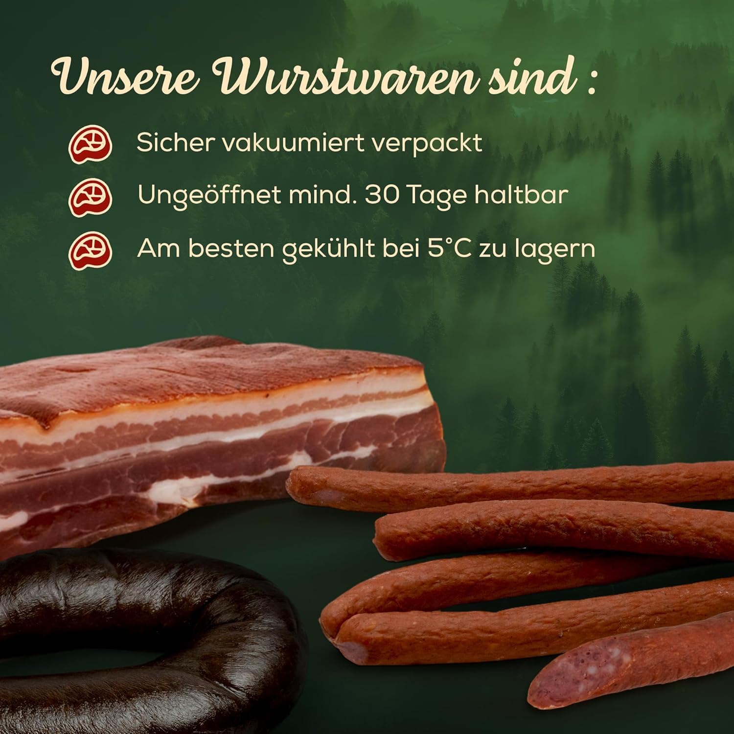 Schwarzwald Maxi Spar XXL Sortiment - 12-teiliges Set mit Dosenwurst, Bauernwurst, Schinken, Landjäger, scharfe Wurst - Paket für den Vorratsraum