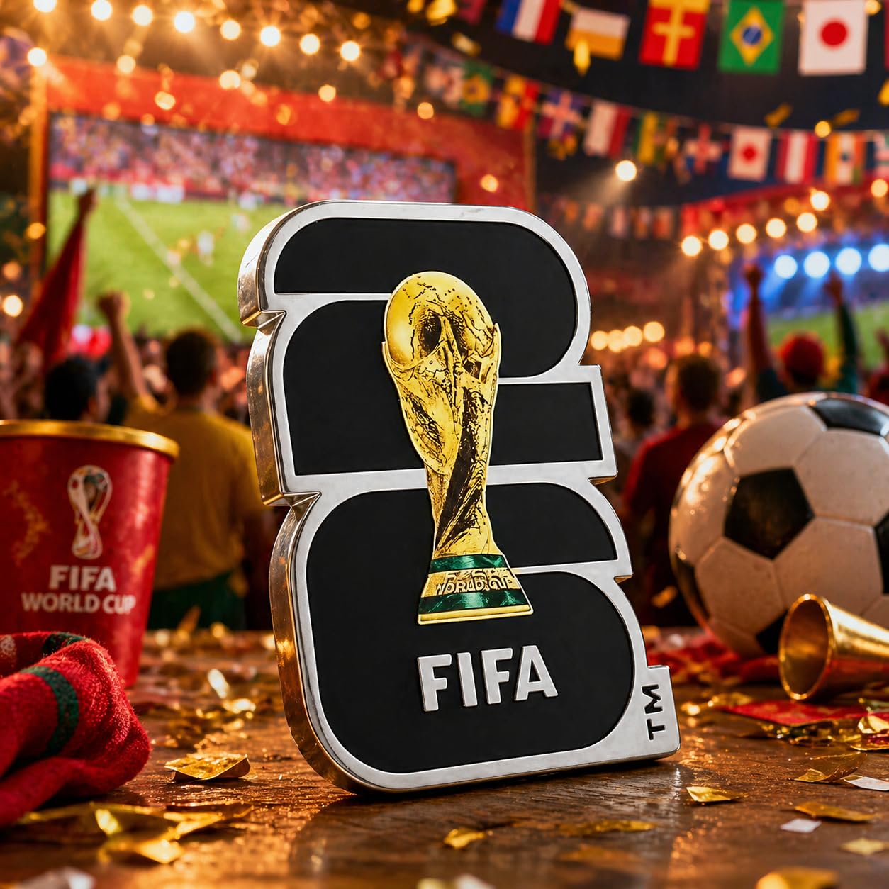 Pin Oficial FIFA Copa del Mundo 2026 – Souvenir & Artículo de Fan con Motivo Trofeo – Aleación de Aluminio, Ideal para la Copa del Mundo 2026, FIFA World Cup 2026 Official Gift - 2