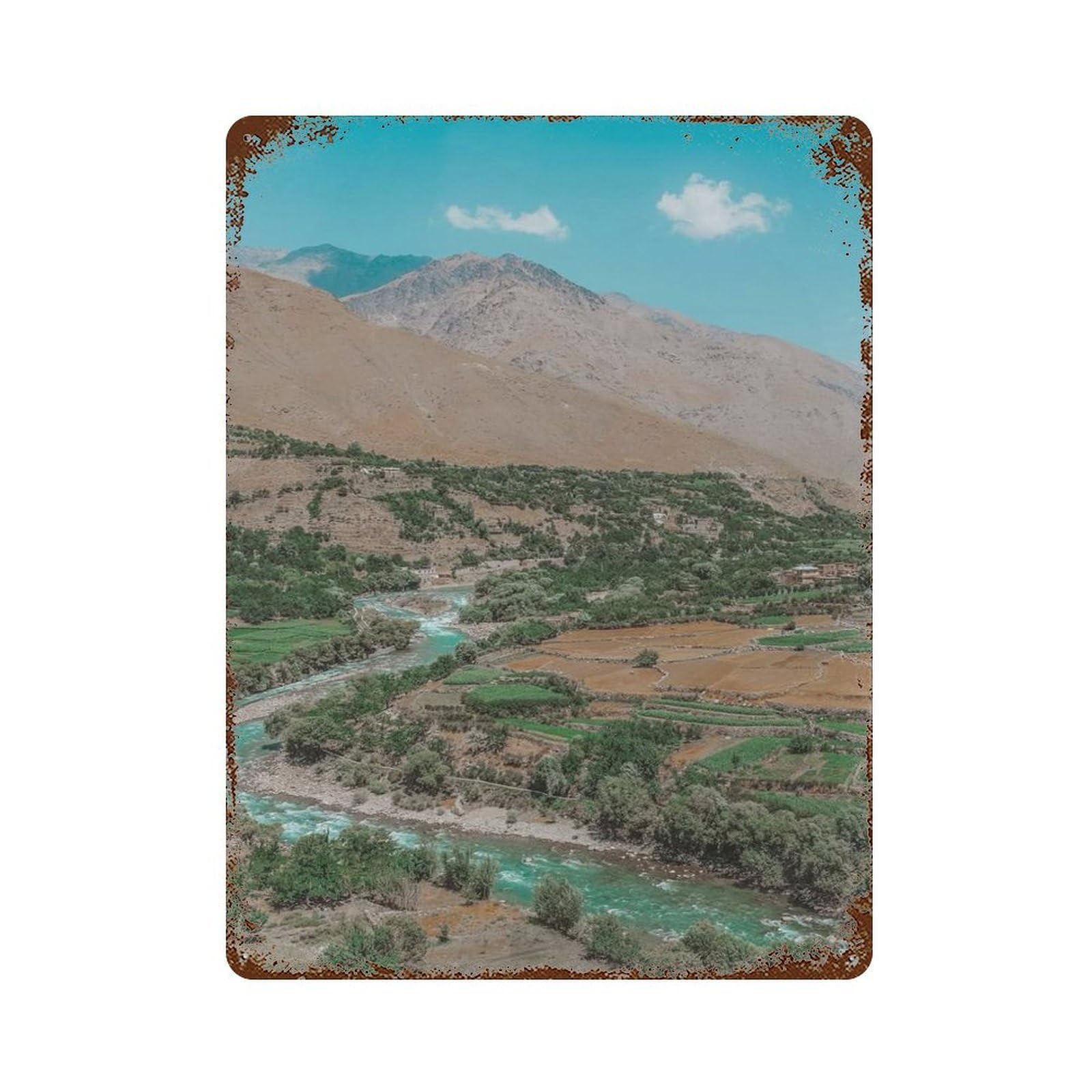 xiaoxiaoshen Cityscape Afghanistan Wall Decor Art Metal Tin Poster Modern Home Decor Art Home Bar Shop Decorations Vintage Sign 40x30cm