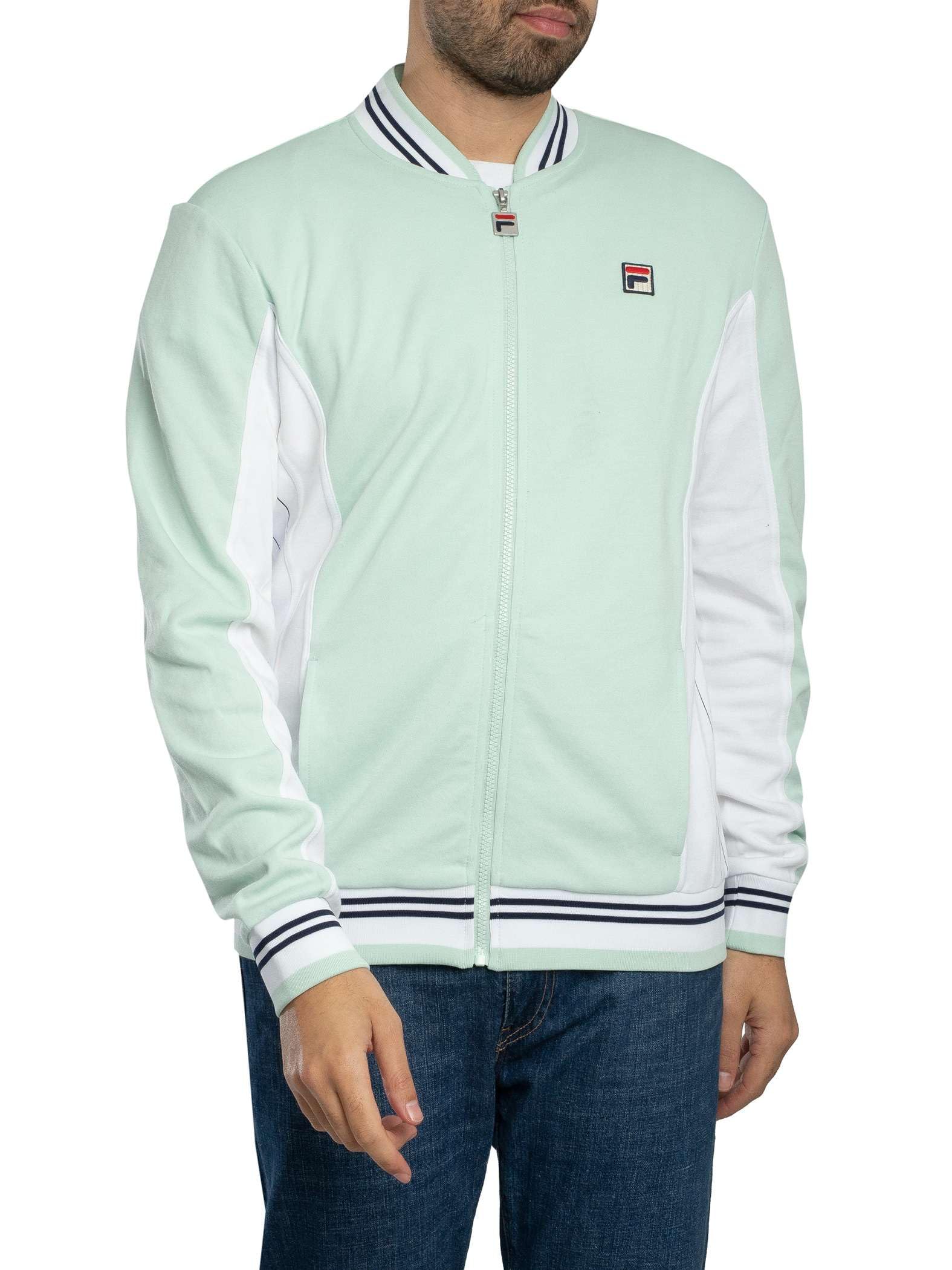 Fila Men's Surf Spray/White/Navy Settanta Baseball Track Jacket, M