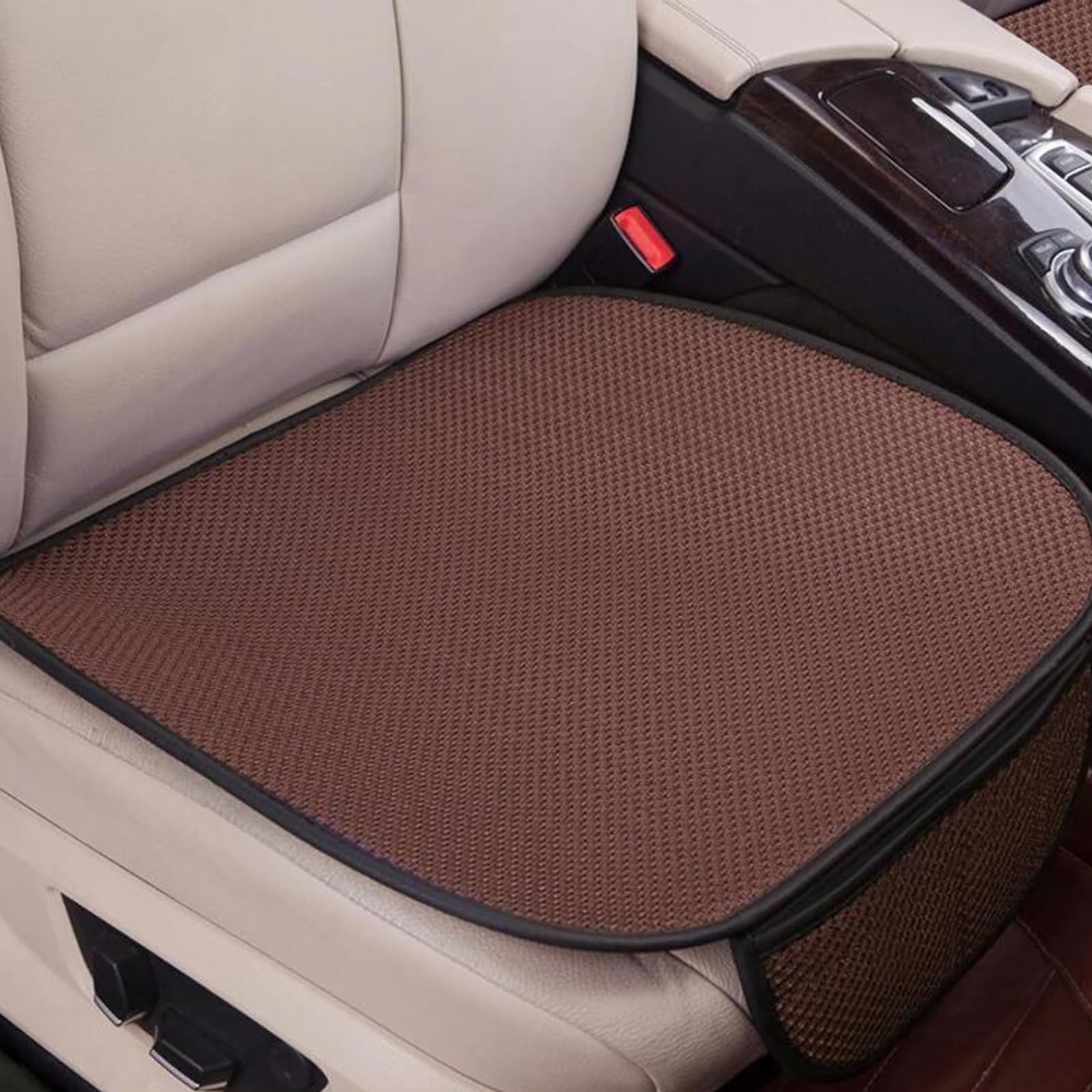 QingxingFa Non-Slip Car Seat Pad for Summer Breathable and Refreshing,Car Seat Cover for Summer Heat,Upgraded Ice Silk Non-Slip Car Seat Pad for Summer (Coffee color,Front seat 2pcs)