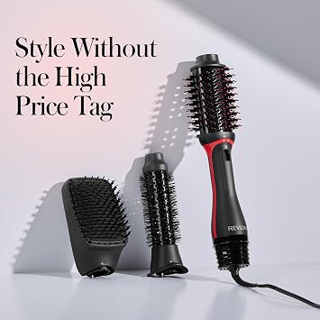 REVLON 3-in-1 Multi-Styler Blow Dryer Brush with 3 Attachments | Straighten, Curl & Smooth, Hot Air Brush for Blowouts, Waves & Sleek Styles, Lightweight Styling, Multiple Heat Settings