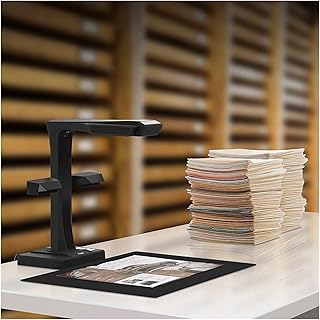 Books Carner Book Scanner ET16 Plus High Speed 16MP, Max A3 Size Document Support OCR Function Compatible With Windows Mac For Office Document Scan Camera (Color : Black, Plugs Type : A-U)