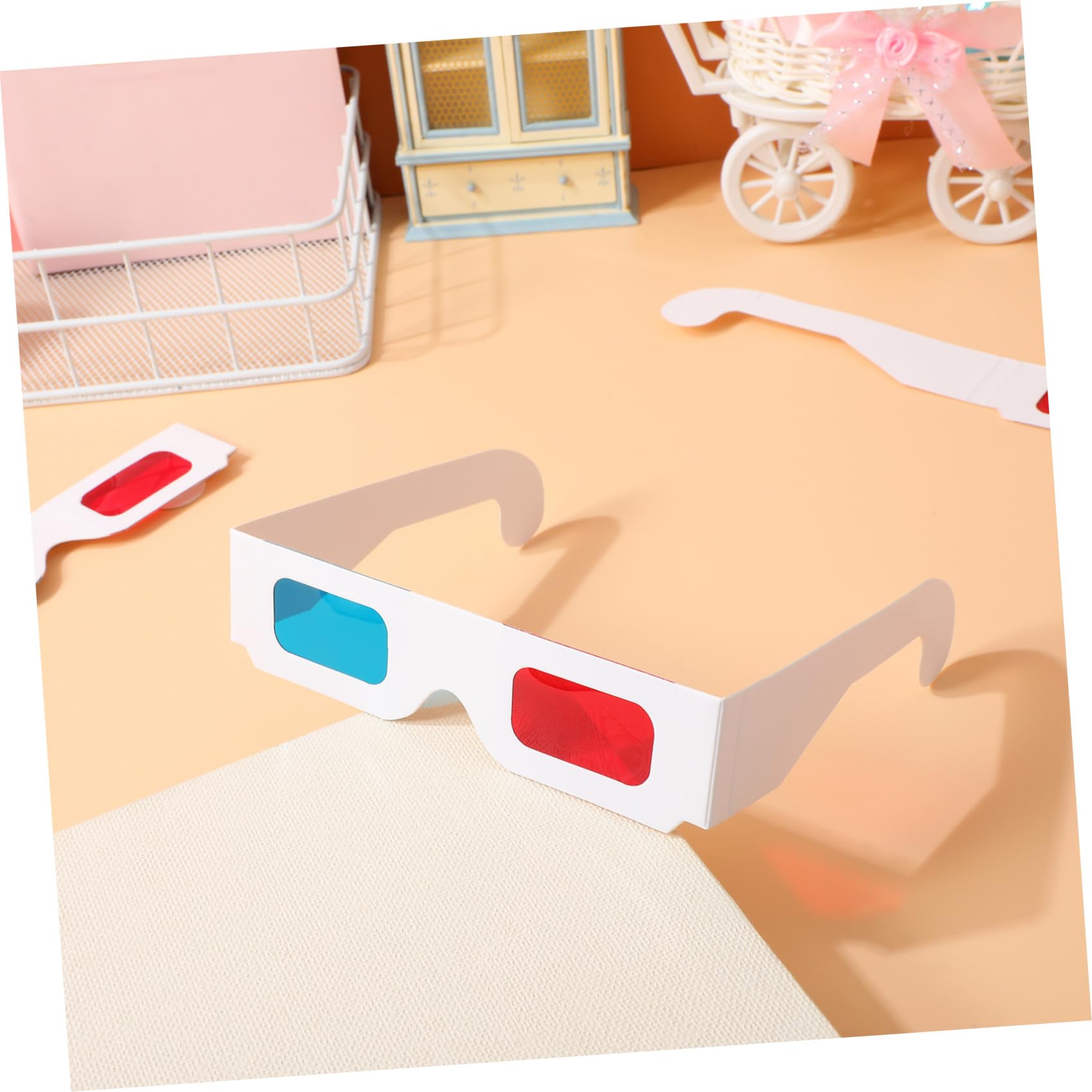 100pezzi Occhiali Anaglifici Rossi e Blu in Cartone Resistente Per Feste Cinema e Giochi in Famiglia
