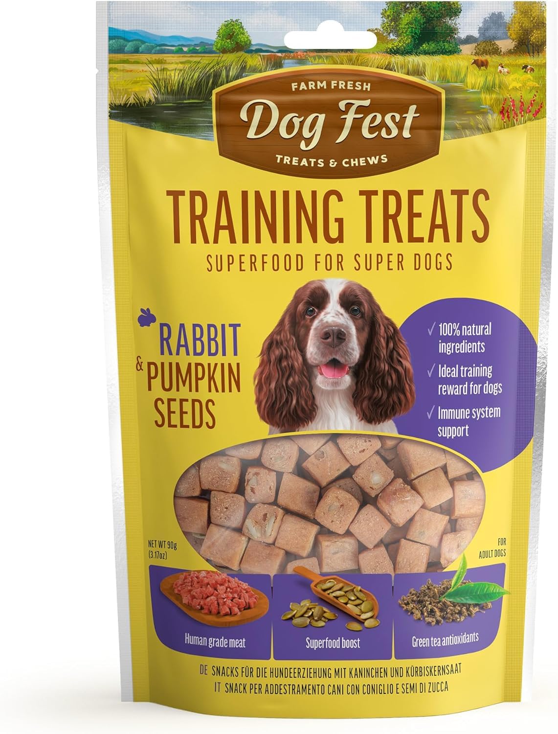 Dog Fest Training Treats Rabbit & Pumpkin Seeds 90g