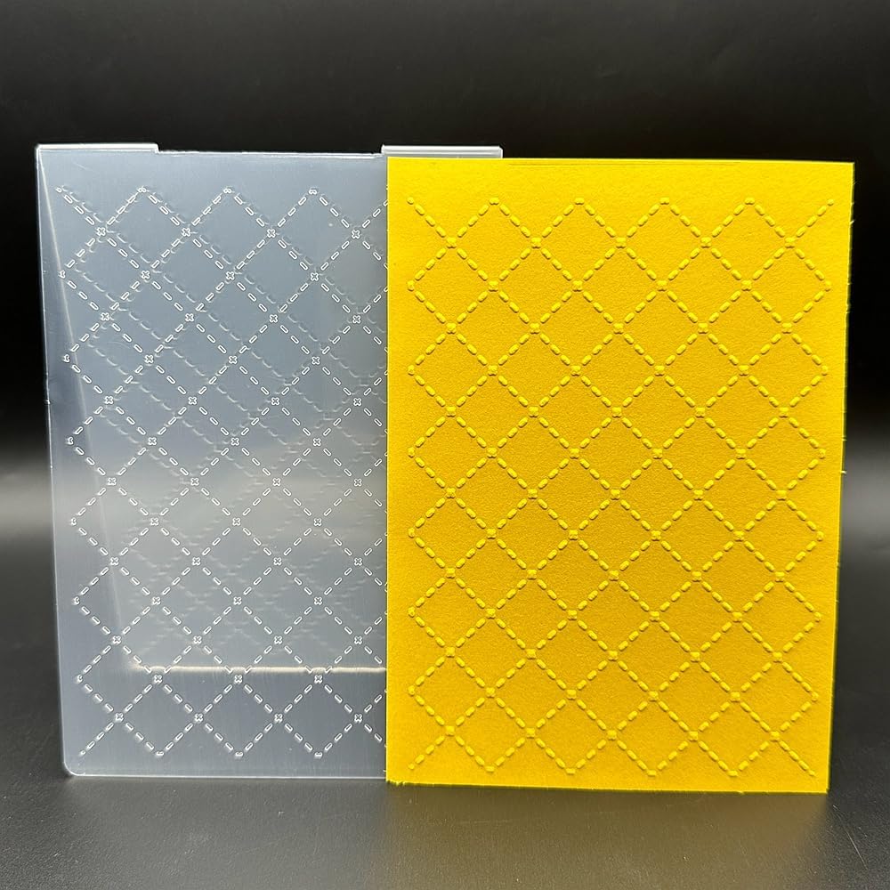 3D Plastic Embossing Folder Template Grid Lines Texture A6 Size for Card Making DIY Scrapbooking Paper Crafting Handmade Crafts Scrapbooking Arts Supplies Scrapbook Decor