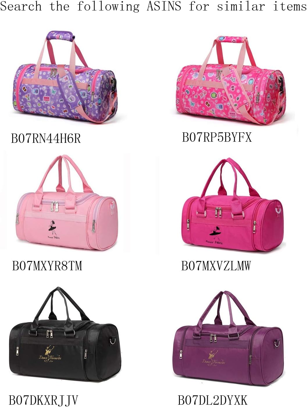 Small/Large Dance Duffle Bag For Girls Sport Gym Bags For Women Yoga Bag (Large, Purple) - Image 6
