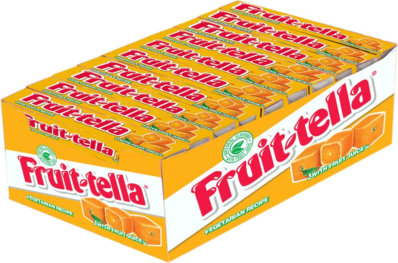 Fruitella, Orange Flavour, Chewy Toffee Stick Pack, 900 Gm- Pack of 20.