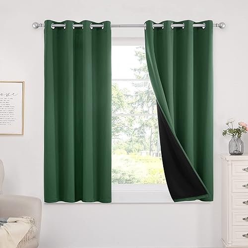 Miniatura 65 de Deconovo - Cortinas opacas 100% con forro, aisladas térmicamente, con reducción de ruido, certificadas por Oeko-TEX, con ojales en la parte Gris