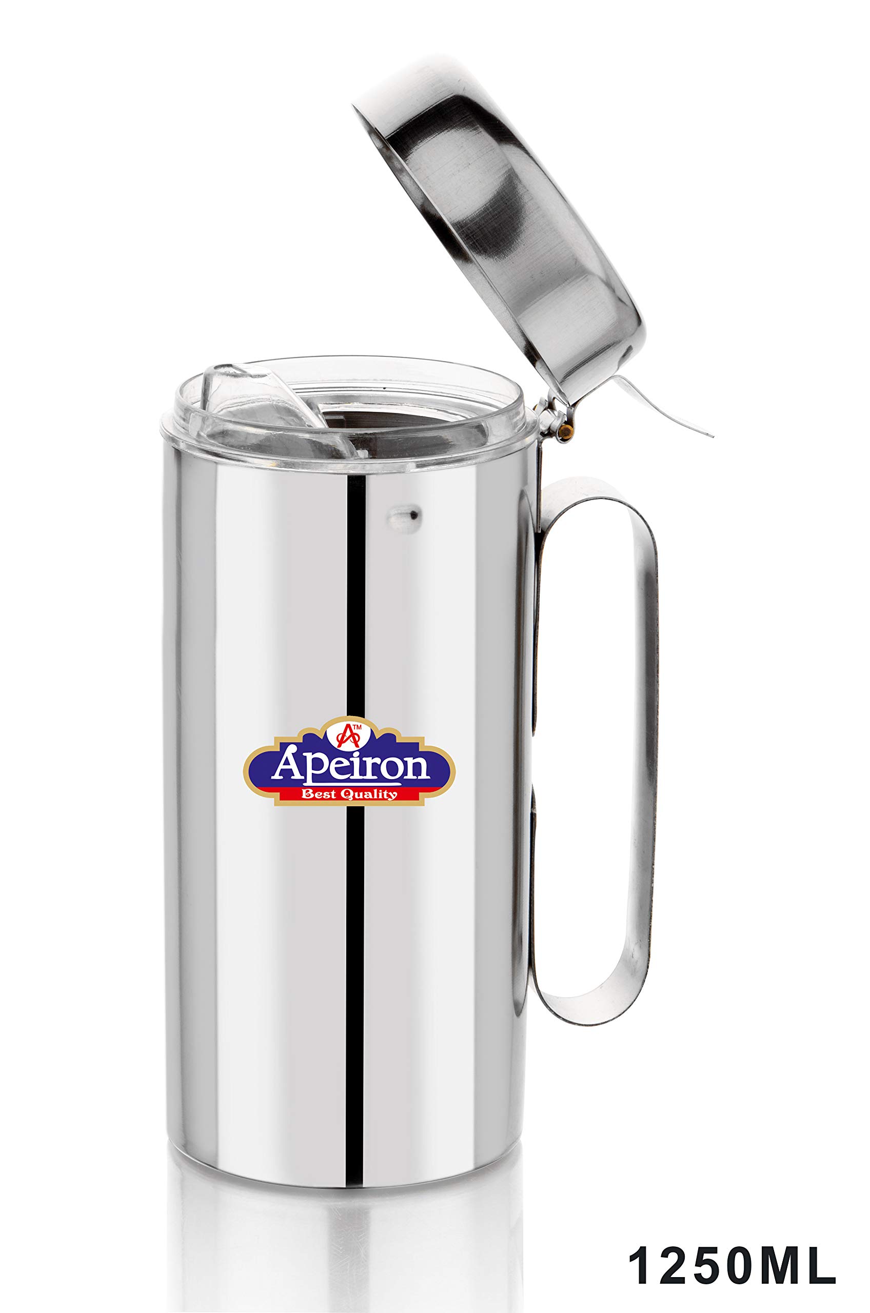 Apeiron Stainless Steel Oil Dispenser with Handle, 1250ml, Pack of 1, Silver 2