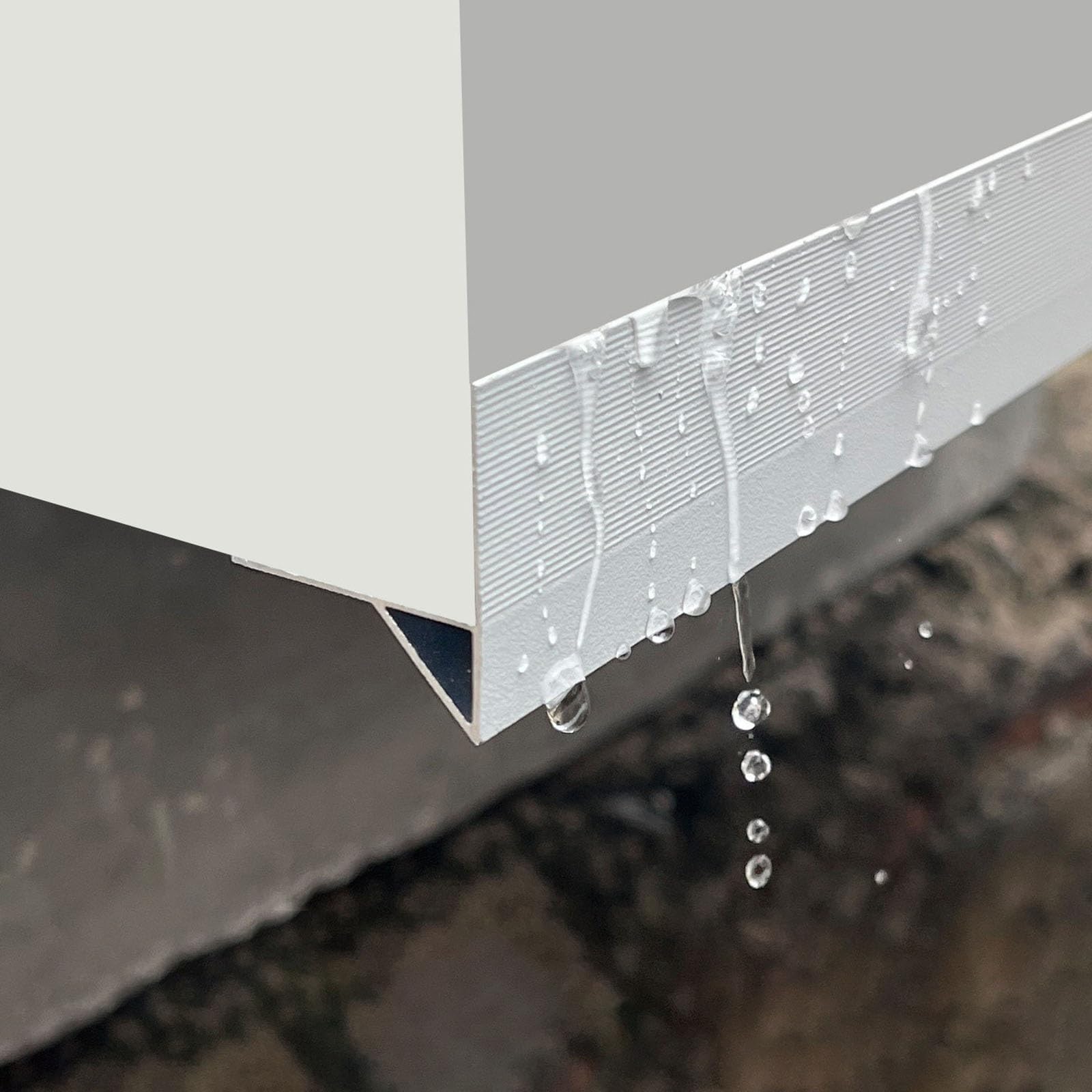Renlxfi White Aluminum Exterior Wall Rain Drip Guard, 4Ft Long Cuttable Water Barrier Deflector For Door/Roof/Window Sill Edge Drip Strip, Weatherproof(,10 Pack)