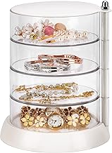 JessLab Haar-Accessoires Organizer, Clear 4-Layer-Acryl-Organisator für Mädchen Haare Binden, klassifizieren Lagerung von Layer-Box für Haar-Accessoires & Armbänder Ringe Armreifen