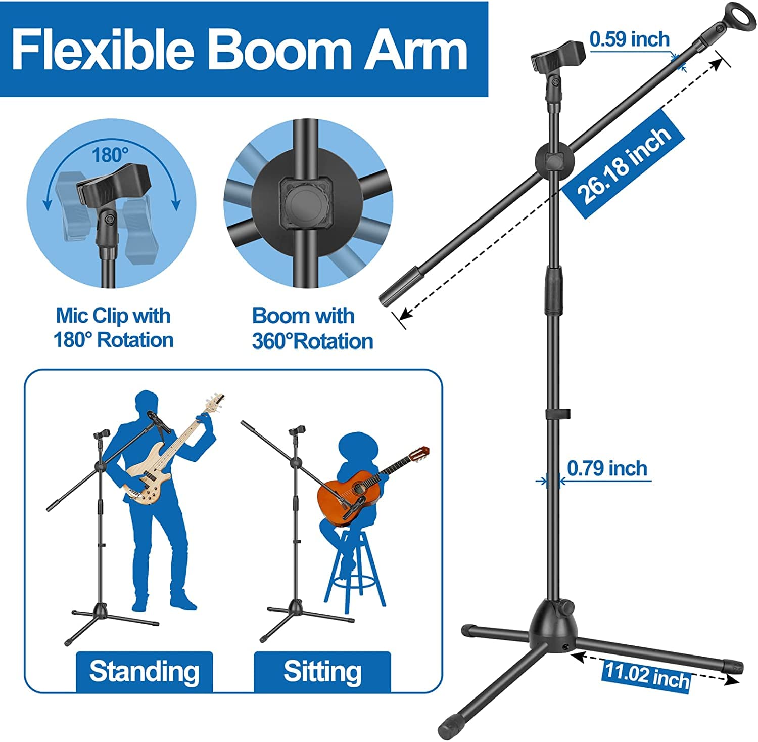 DEVICE OF URBAN INFOTECH Dual Microphone Stand with 3 Panel Isolation Shield,Sound Proof Foam Vocal Booth Adjustable Mic Stand with 2 Mic Clip Holder Reflection Filter for Mic with Stand 1