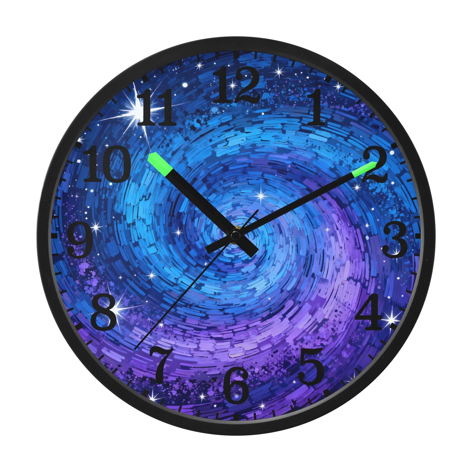 Horloge à piles silencieuse GuoChe spirale étoilée violette 30cm
