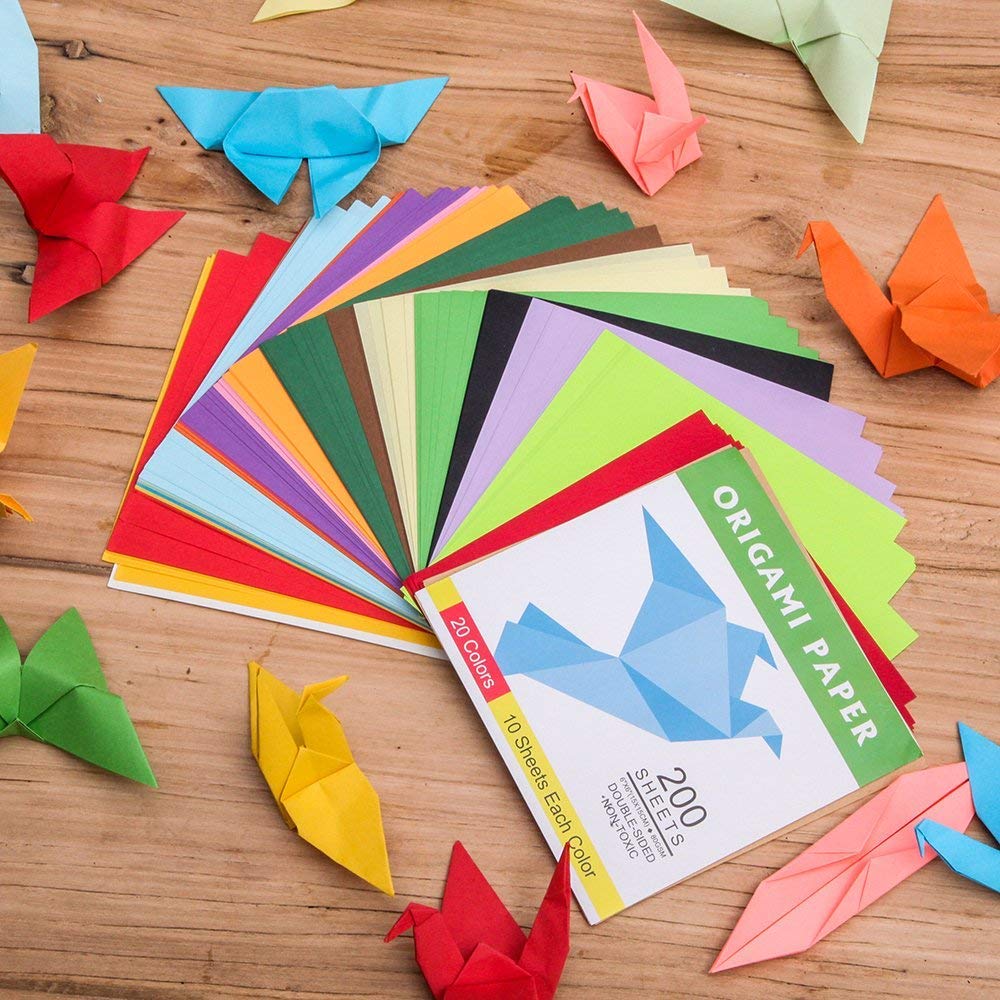 Aadya Crafts 15X15 CM Square Origami Paper Double Sided Color - 12 Colors - 6X6 Inch 48 Sheets 1