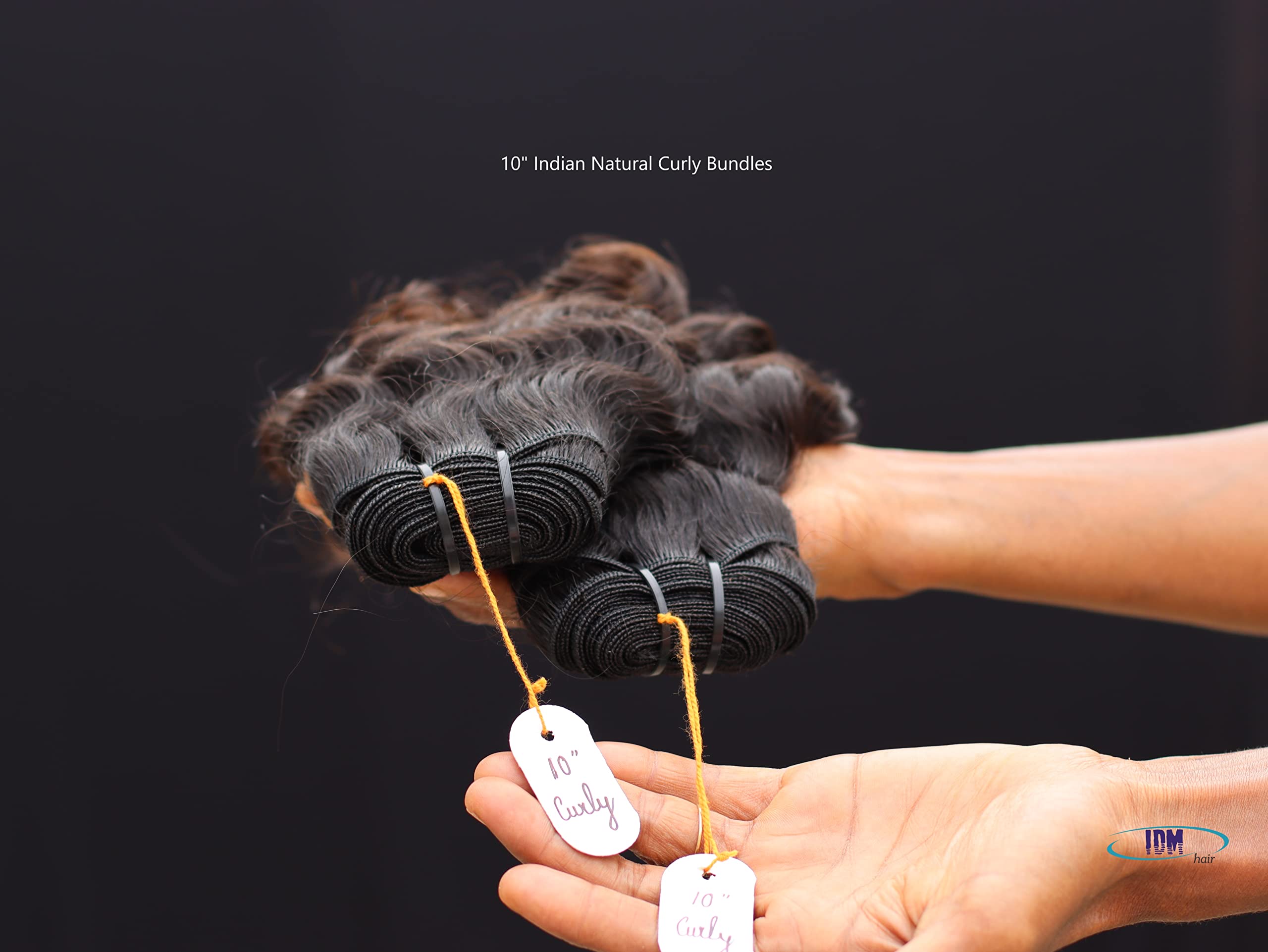 IDM 10” Curly 2 bundles raw Indian hair natural Indian curly single donor hair