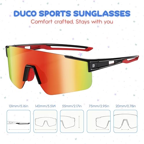 Miniatura 3 de DUCO Gafas de sol polarizadas de ciclismo para hombres y mujeres UV400 Béisbol Bicicleta de Montaña Correr Pesca Gafas de sol DC0069