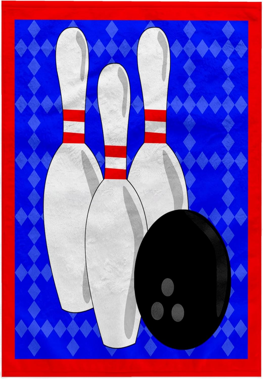 3dRose Blue and Red - Bowling Pins and Ball 22x30 Bath Hand Pool Towel