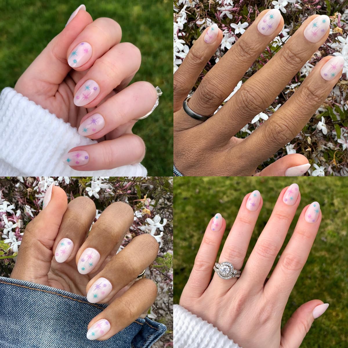 Olive & June Mani Maximalist Instant Press on Nails | (Kleber) Short Mandel | 42 Kunstnägel | Ungiftig, lang anhaltend groß, mutig, wunderschöner, realistischer Look, Salon-Qualität zu Hause