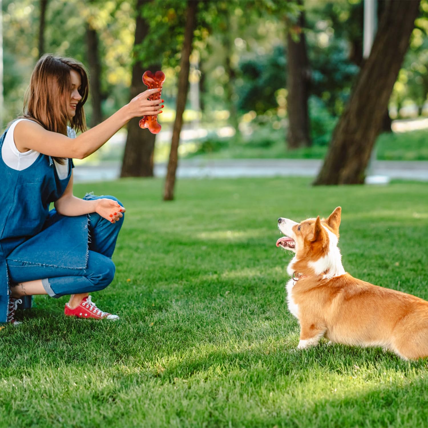 Giochi per Cani Indistruttibile Osso da Masticare in Gomma Durevole per Pulizia Denti Interattivi per Cani Aggressivi Piccoli Medio Grande