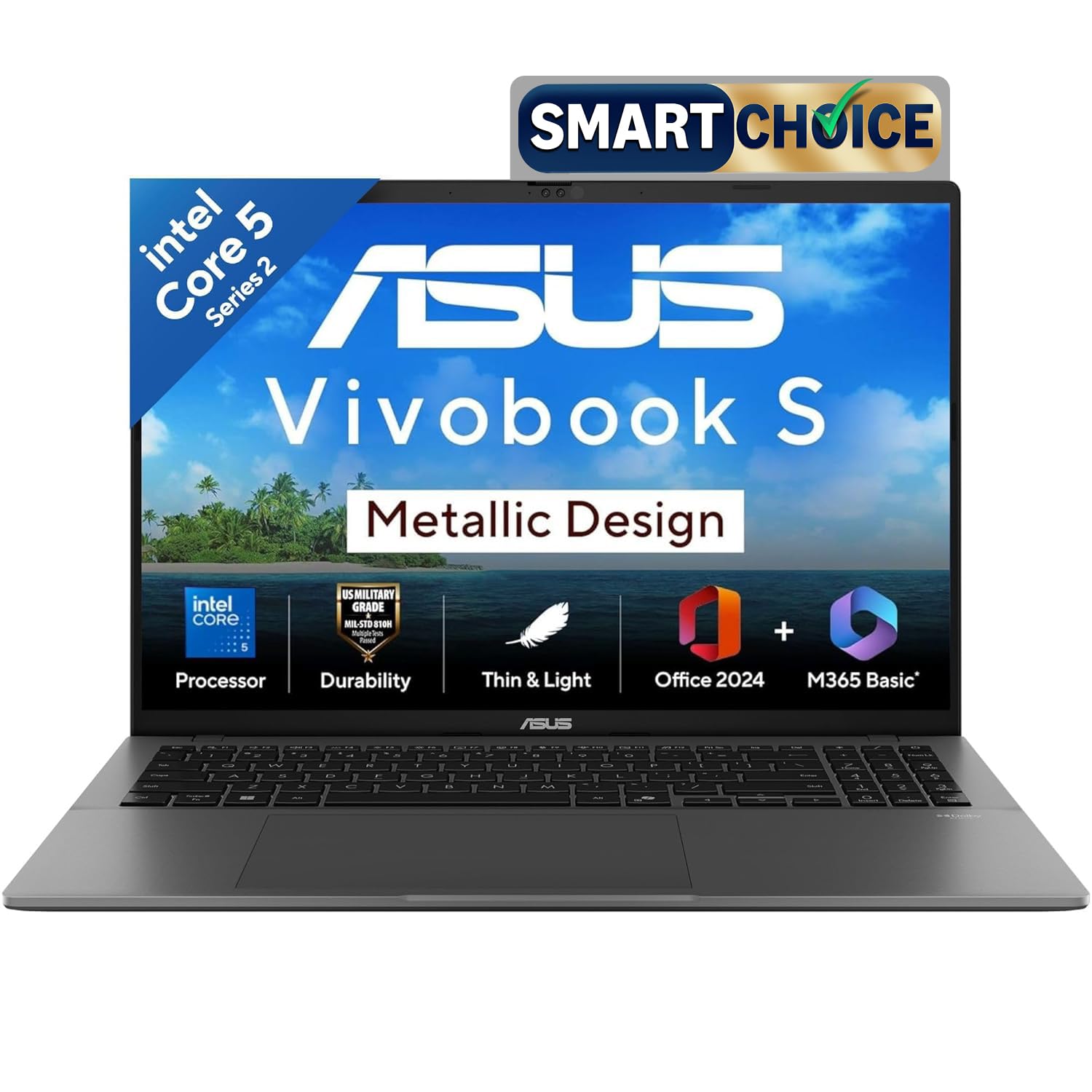 ASUS Vivobook S16,14th Gen, Intel Core 5-210H,Metallic Design Laptop(I