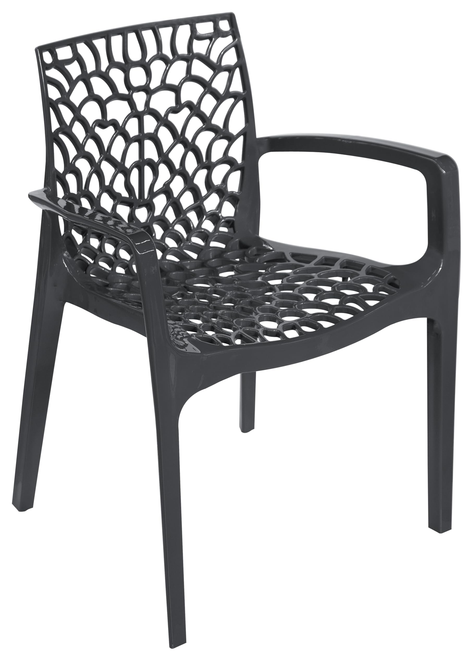 GRAND SOLEIL Grandsoleil Upon Gruvyer Fauteuil empilable en polypropylène Anthracite 53 x 58 x 81 cm