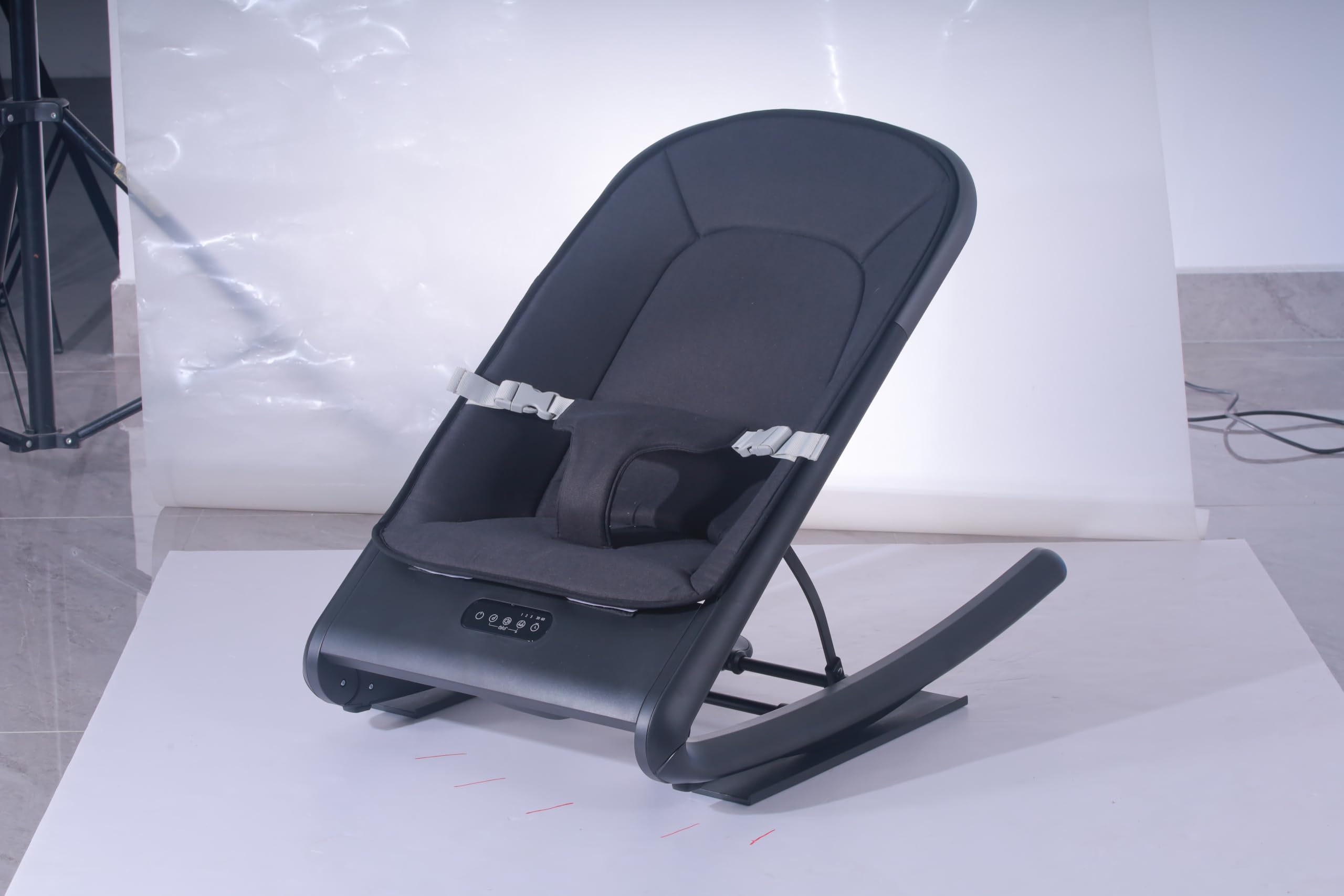 VaVaSoo Balancelle automatique pour bébé avec 3 mouvements à bascule et musique, noir | Inclinaison à 3 niveaux