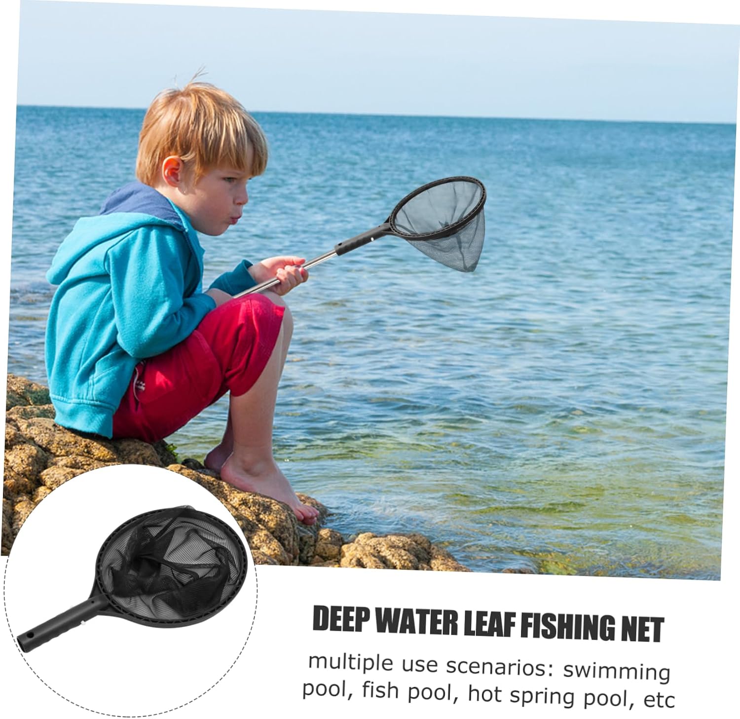 LIOOBO Pool Rake Net Pole 2-Pack Leaf Skimmer Net Pool Leaf Rake Swimming Net Skimmer for Cleaning Pool Leaves