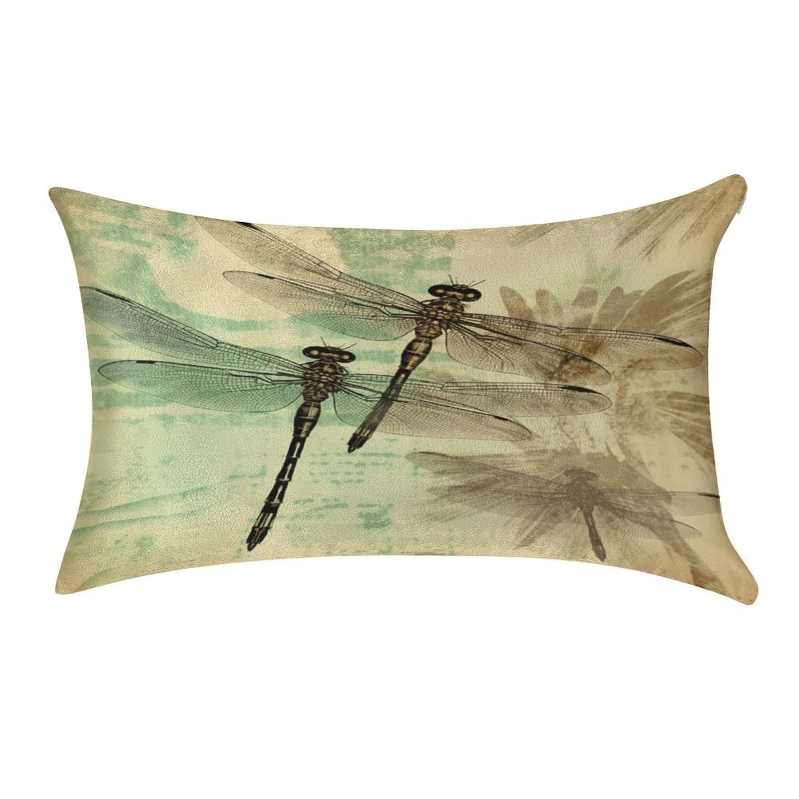 VstaDank Dragonfly Dragonflies Vintage Pillow Covers Rectangular Cushion Case Cozy Decorative Throw Pillowcase Luxury Lumbar Pillow Shells with Zipper Soft Velvet Pillows Shams 12 X 20 in