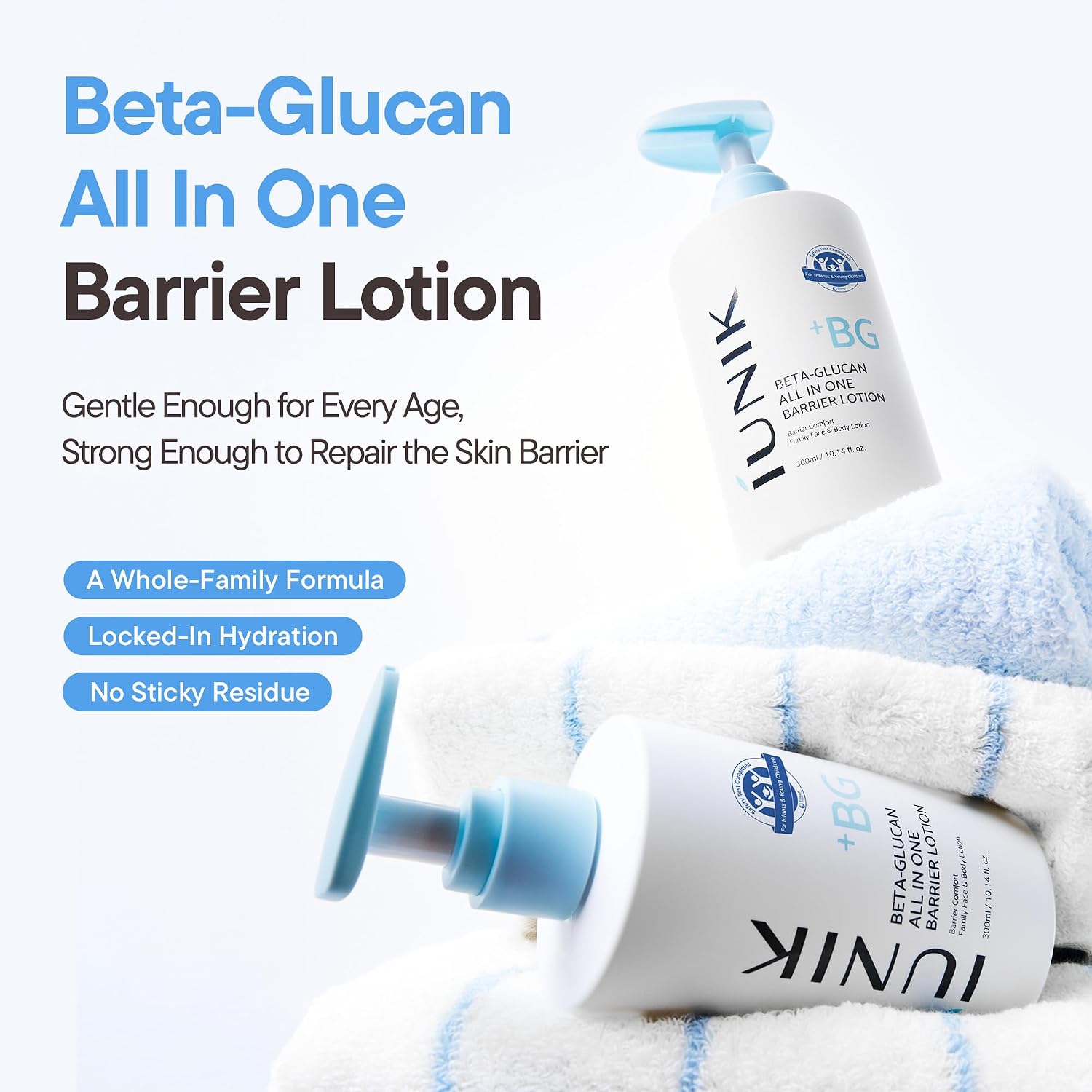 IUNIK Beta-Glucan All In One Barrier Lotion- Family Lotion 10.14 fl oz image 2
