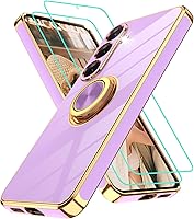 Vista 208 de Gritup Funda para Samsung Galaxy A14 5G: Funda para Samsung A14 2 piezas, protector de pantalla, soporte de anillo de rotación de 360°, soporte